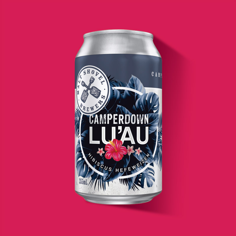 Energi Packaging Design Agency Specialists Malt Shovel Brewery Brewers Camperdown Luau Hibiscus Hefeweizen Can Label Product Photography