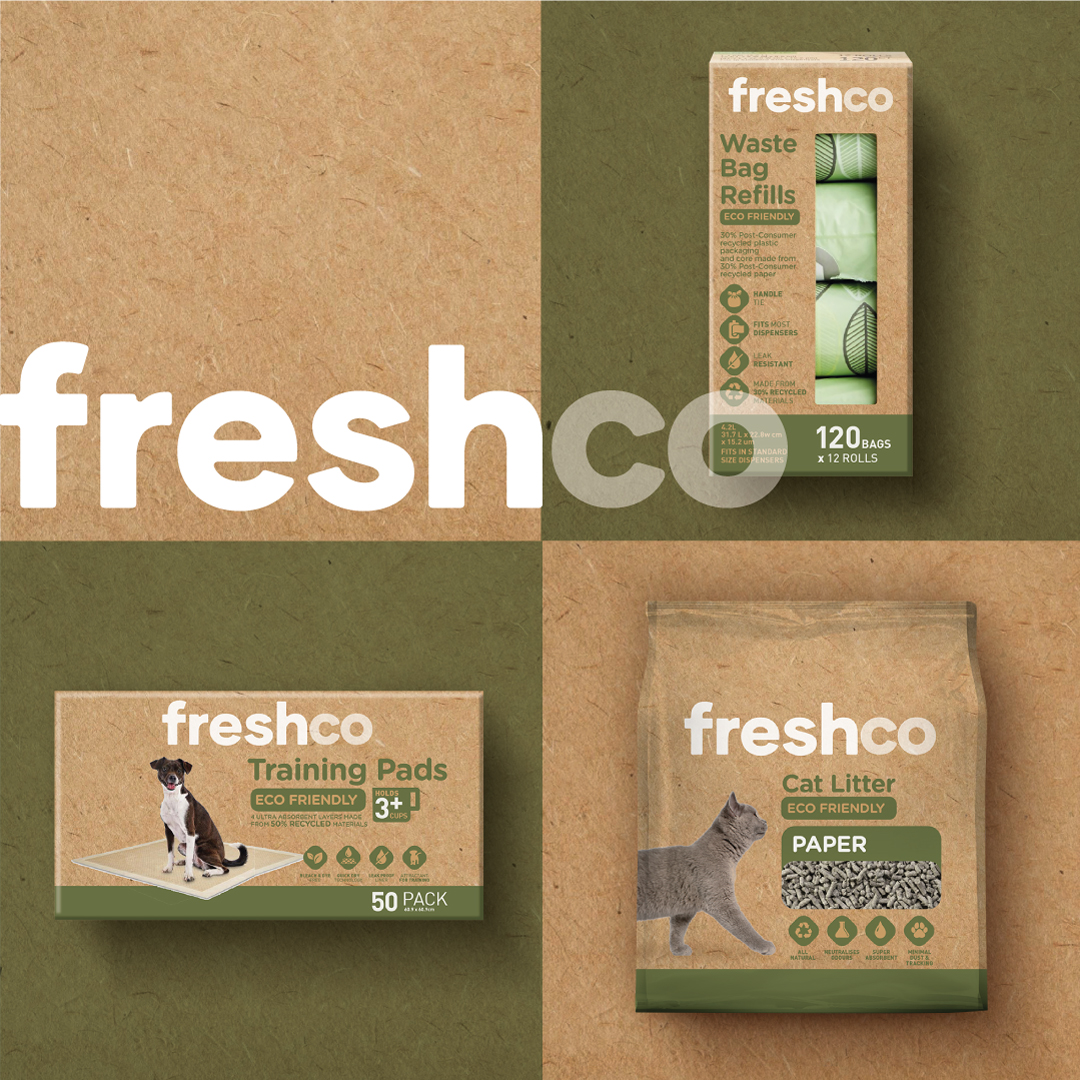 Energi Design Packaging-Freshco-Cat-Litter-Eco Range-Packaging