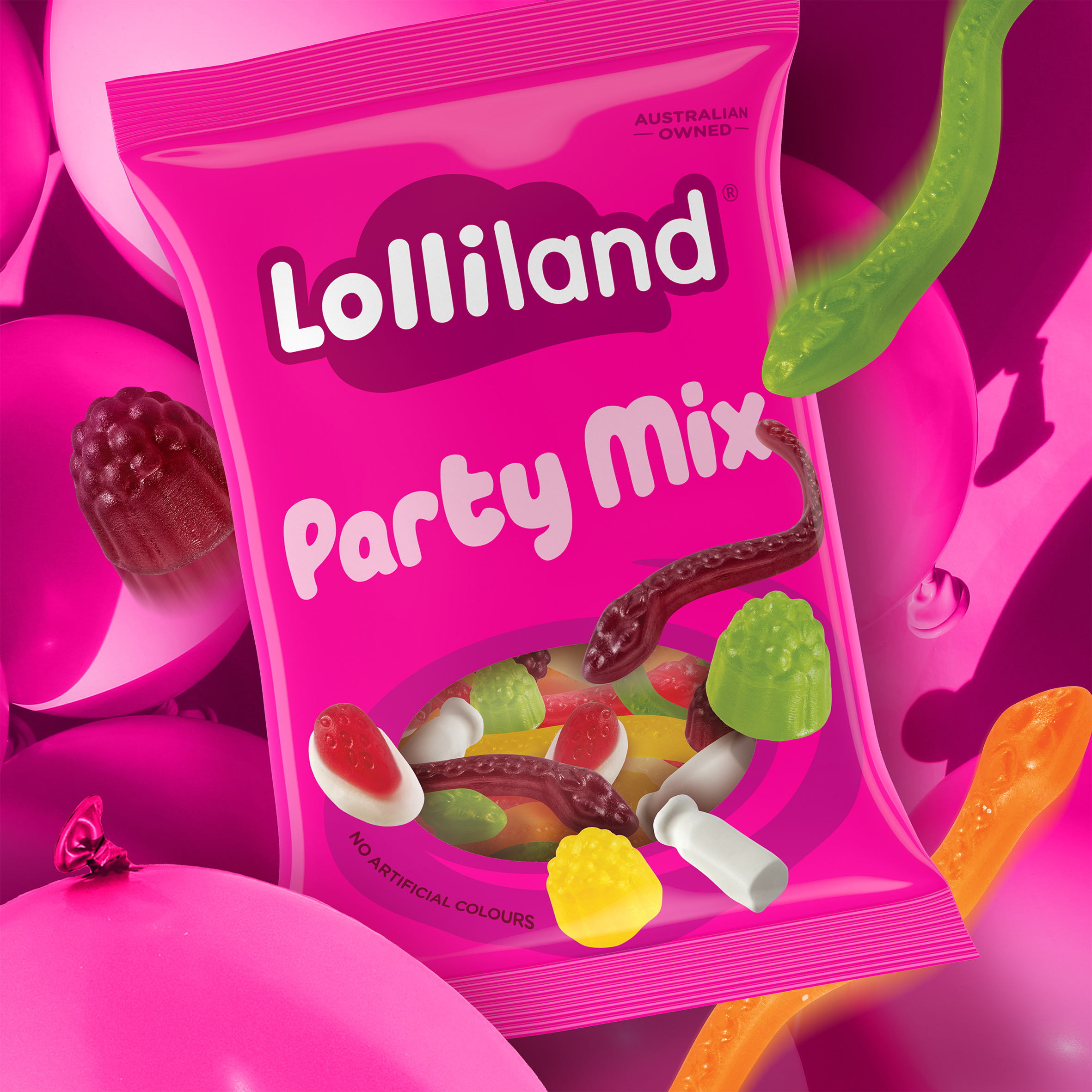 Energi Packaging Design Agency Specialists Creative Inspire Transform Lolliland Confectionery Packaging Party Mix Key Visual