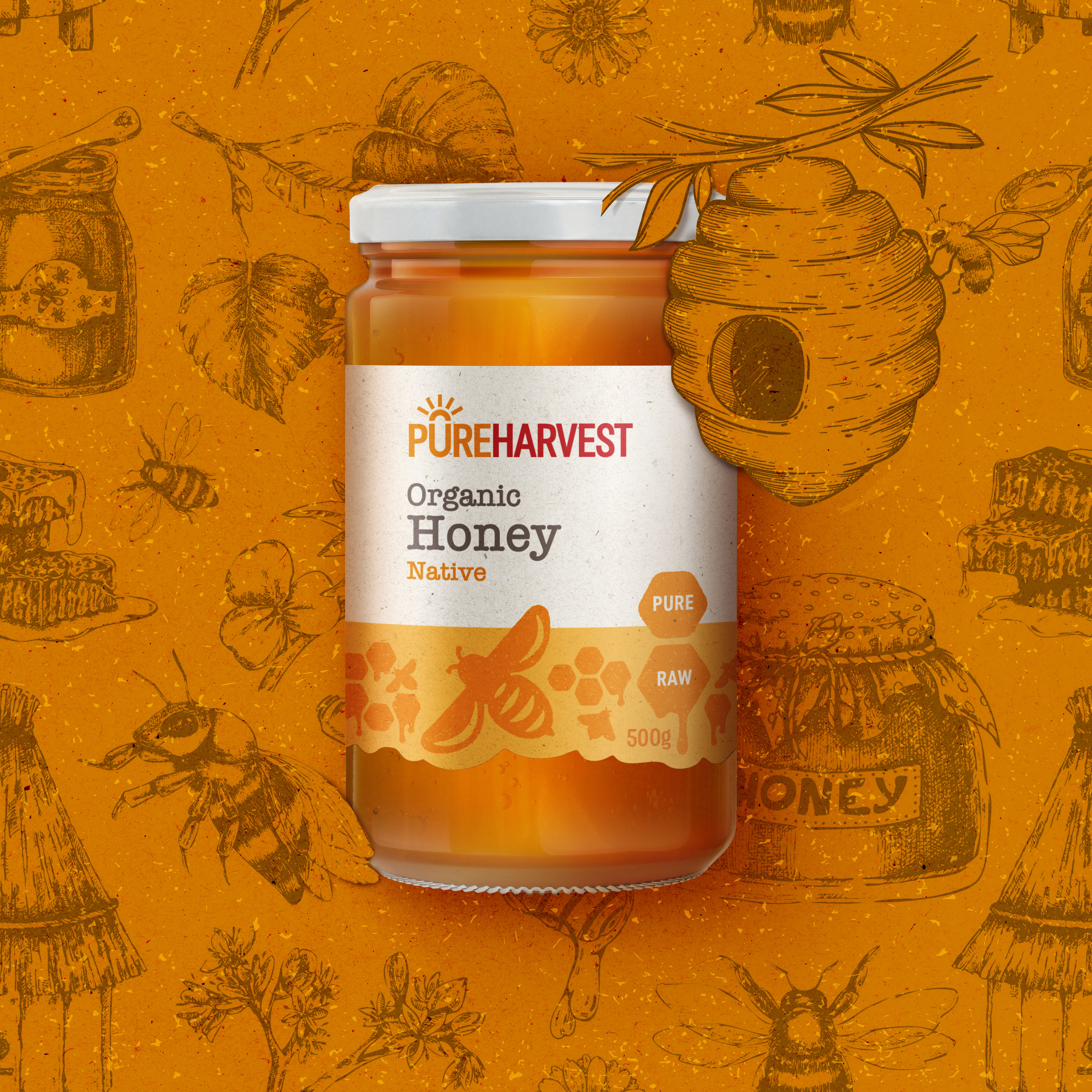 Energi-Packaging-Design-Pure Harvest-Organic-Honey